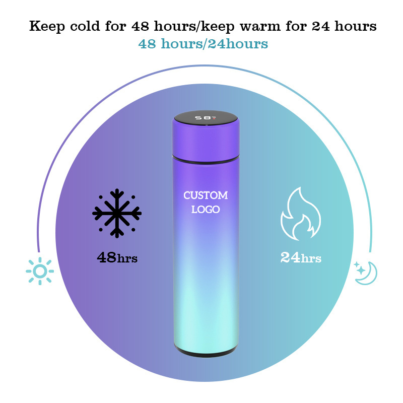 Hot Selling Stainless Steel Smart Water Bottle With Touch Screen Led Temperature Display vaccum Tumbler Bottle In Bulk