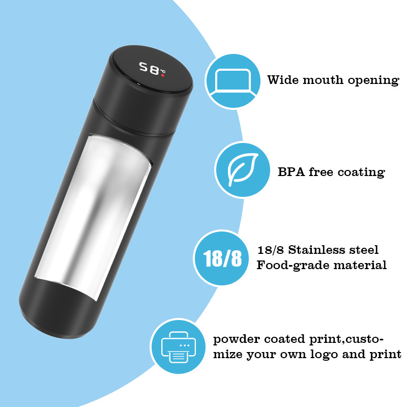 Hot Selling Stainless Steel Smart Water Bottle With Touch Screen Led Temperature Display vaccum Tumbler Bottle In Bulk