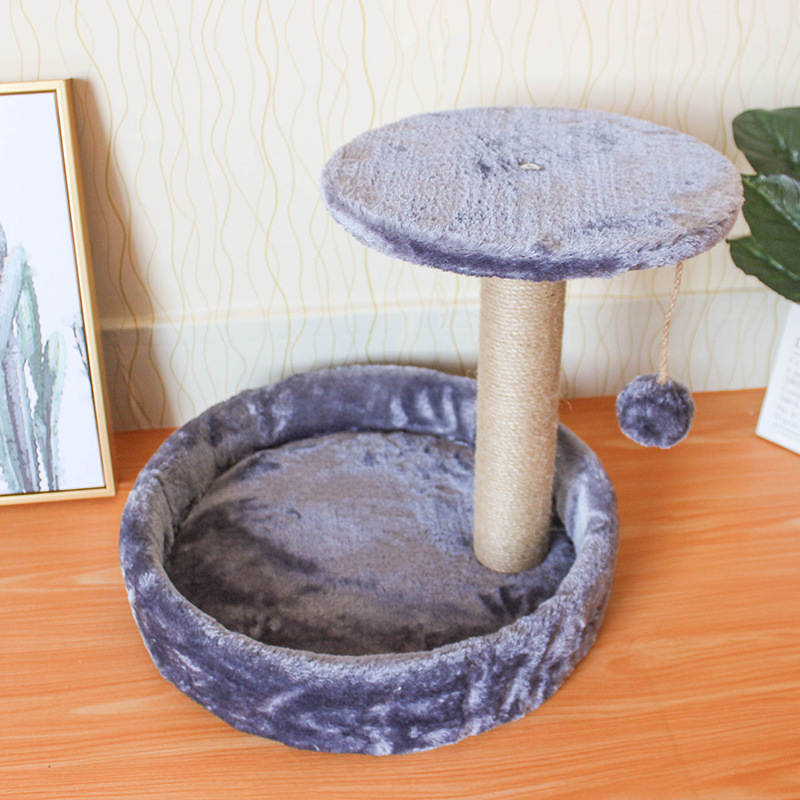 Indoor Pet Bed Toy Cat Scratcher Tree with Cute Sisal-Covered Cat Scratching Post Plush Ball for Kitten Cat Products