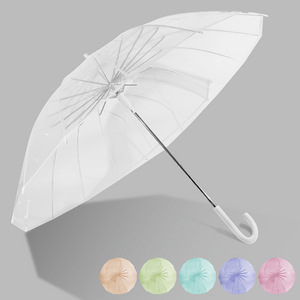 Wholesale Custom PVC fabric Color Large  Automatic Open Straight plastic Golf Umbrella with logo