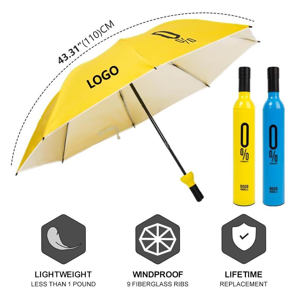 New design personalized customized bottle shape gift advertising wine bottle umbrella