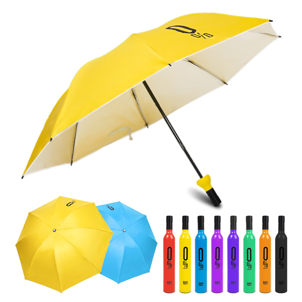 New design personalized customized bottle shape gift advertising wine bottle umbrella