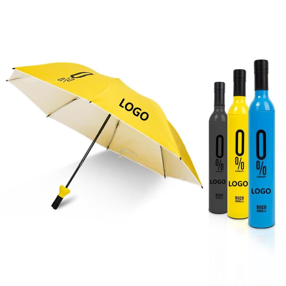 New design personalized customized bottle shape gift advertising wine bottle umbrella