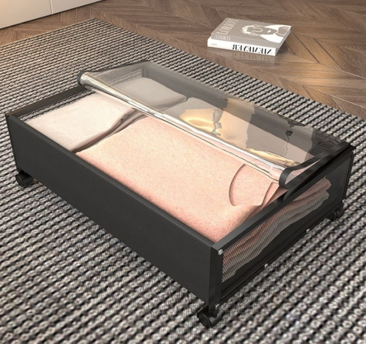 Large Under Bed Rolling Storage with Lid and Wheels Bedroom Storage Organizer for Clothes/Shoes Under Bed Storage