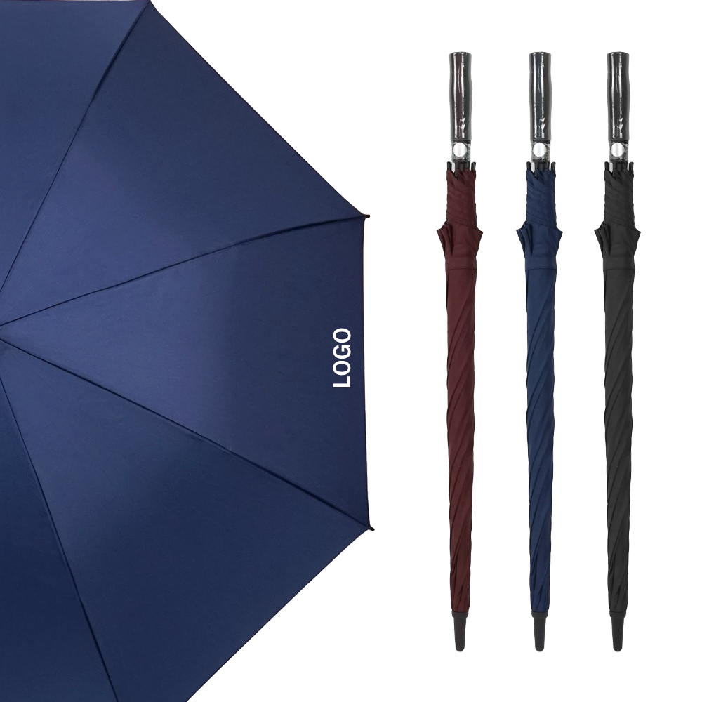 190T Pongee Uv Proof Black Coating High Quality Fiberglass Automatic Opening Golf Umbrella  With Custom Logo