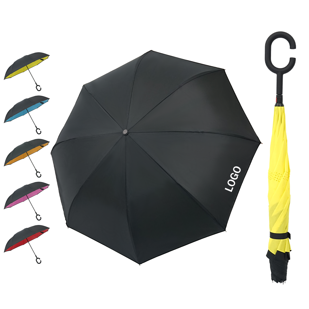 Free Inside Out C Handle Smart Double Layer Windproof Reverse Inverted Umbrella For The Rain