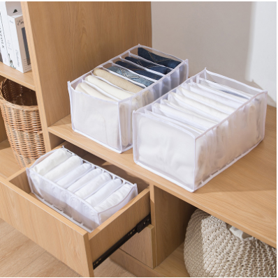 Washable foldable household socks Clothing Storage box jeans 6 grids Oxford wardrobe clothes folding Organizer for closet