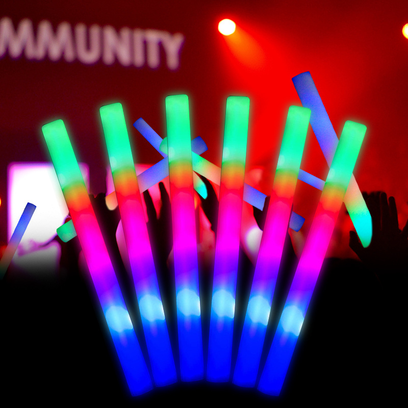 Wholesale Custom Logo Light Up Party Favors Cheering 3 Modes Glow In Dark Led Foam Stick For Party