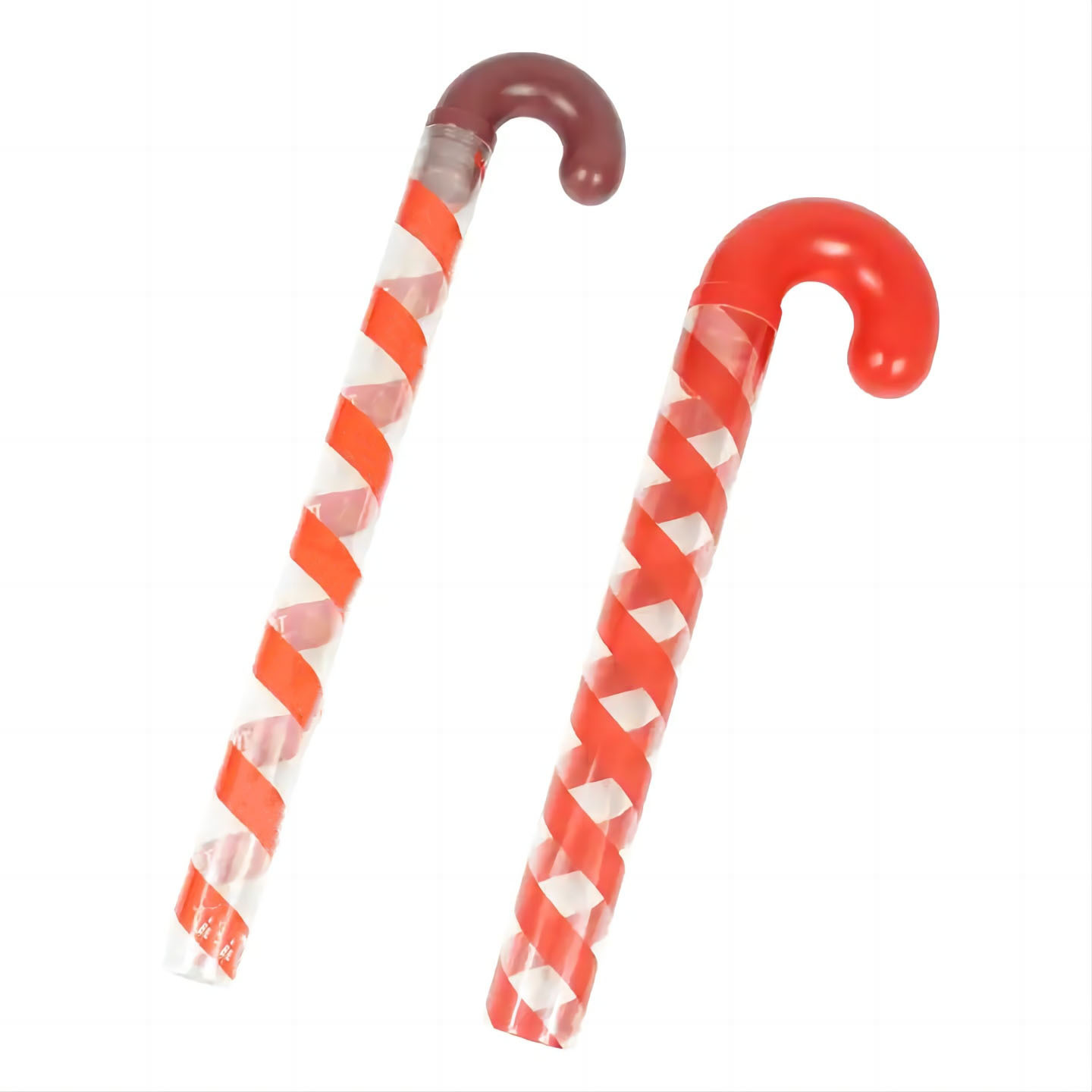 Customization Merry Christmas Food Grade Plastic Empty High Quality Candy Cane Packaging Tube With Custom Color Topper