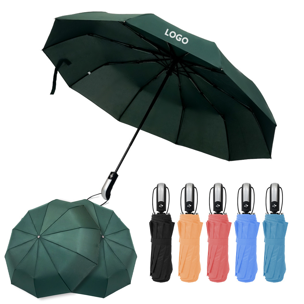 Wholesale Cheap Promotional Branded Commerical WindProof Custom Logo Coloured Automatic Umbrellas For Gift With Logo Vintage