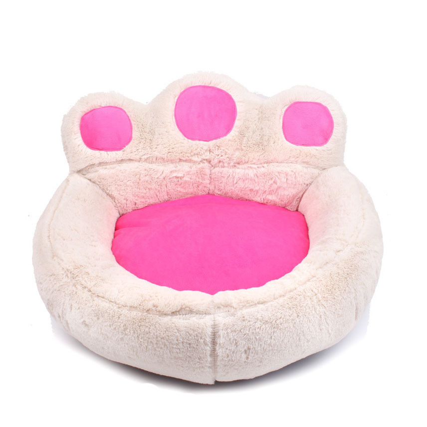 Pet Dog Cat Warm Bed Winter Lovely Dog Bed Soft Material Pet Nest Cute Paw Kennel For Cat Puppy Sofa Beds For Dogs Accessories