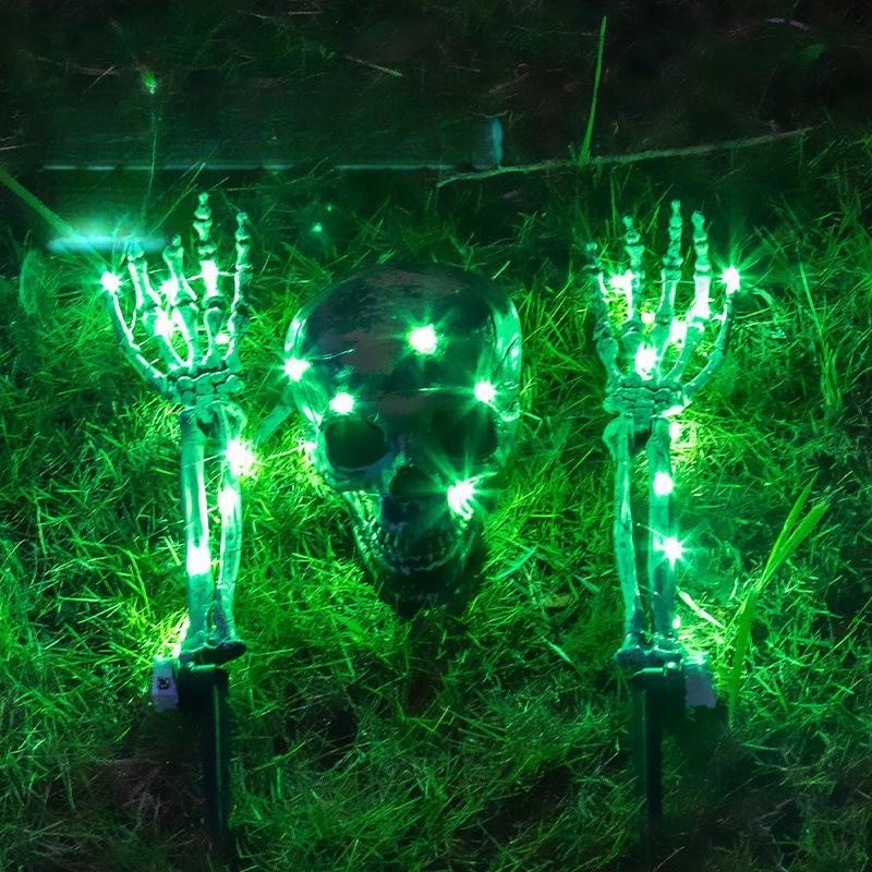 Halloween Decor Skeleton Hand Ground Plug Light Ghost Hand Props Layout Holiday Atmosphere Lighting