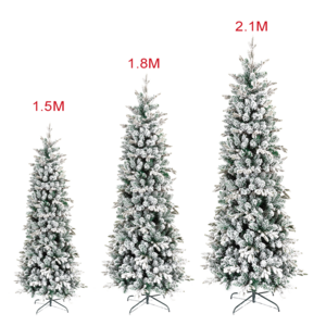 Decorated 5ft 6ft 10ft Pe Pvc Artificial Snow Christmas Tree Mixed Premium Flocked Christmas Tree For Holiday with Light