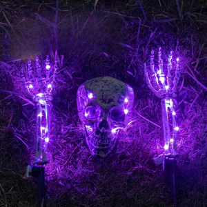 Halloween Decor Skeleton Hand Ground Plug Light Ghost Hand Props Layout Holiday Atmosphere Lighting