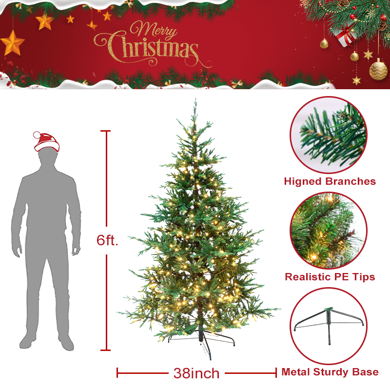 Wholesale Artificial Aspen Fir Pre lit Decorative Holiday Home Ornaments Christmas Tree For Gift