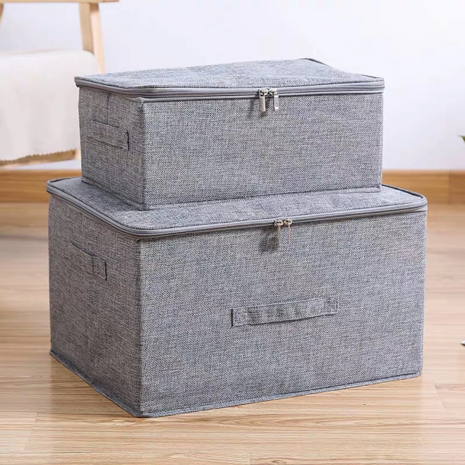 Storage Bins for Closet with Lids and Handles, Rectangle Storage Box Fabric Storage Baskets Containers