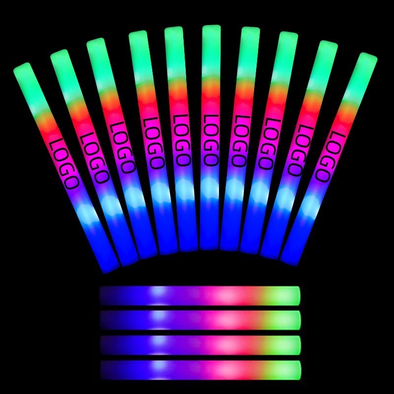 Cheap High Quality OEM Logo RGB Eco Friendly Concert Favor Lighting Led Light Up Foam Stick With Logo