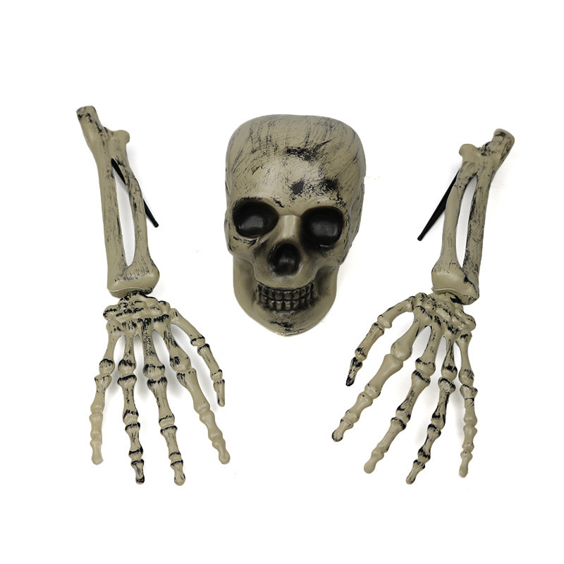 Resin Halloween props retro accessories modern figurine Skeleton sculpture statue With LED Lighting