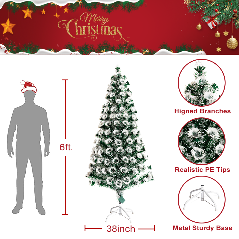 Hot Selling Automatic Quality Traditional Optic Fiber Christmas Tree With Metal Stand