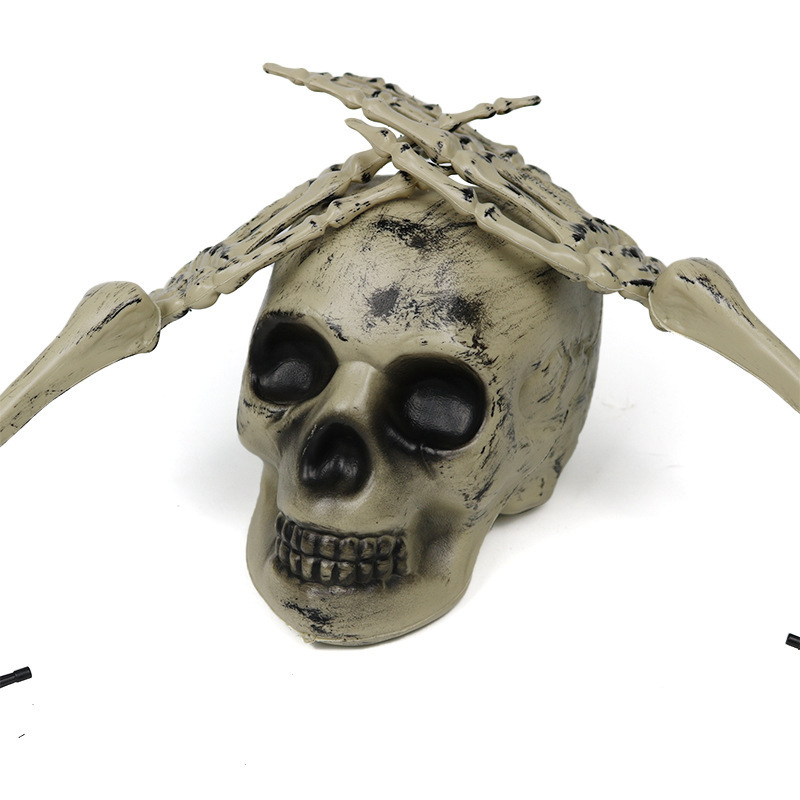 Resin Halloween props retro accessories modern figurine Skeleton sculpture statue With LED Lighting