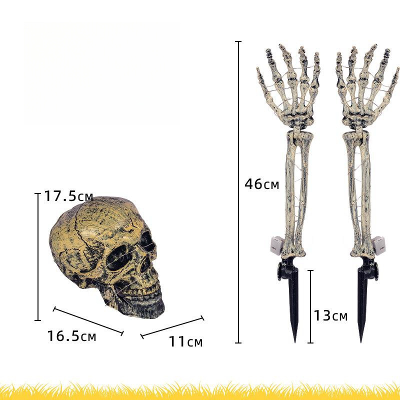 Halloween Decor Skeleton Hand Ground Plug Light Ghost Hand Props Layout Holiday Atmosphere Lighting