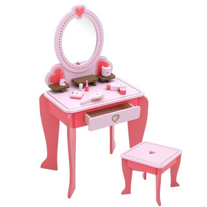 Pretend Play House Toy Pretend Play Make Up Game Simulation Wooden Dressing Table Toy