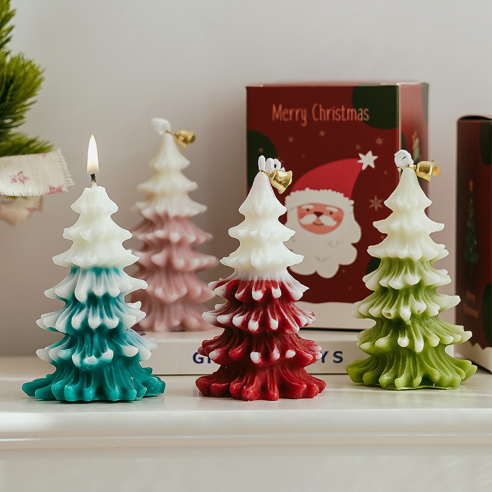 Luxury Gift Box Christmas Tree Scented Candle Pine Shape Candles For Christmas Home Decoration