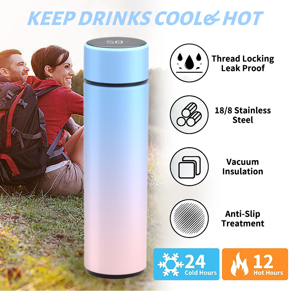 Stainless Steel 500ml Termo Digital Tumbler Vacuum Insulated Temperature Flask Led Termo Water Bottle With Temperature Display