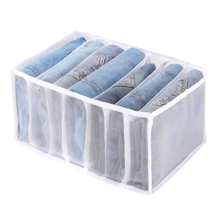 Washable foldable household socks Clothing Storage box jeans 6 grids Oxford wardrobe clothes folding Organizer for closet