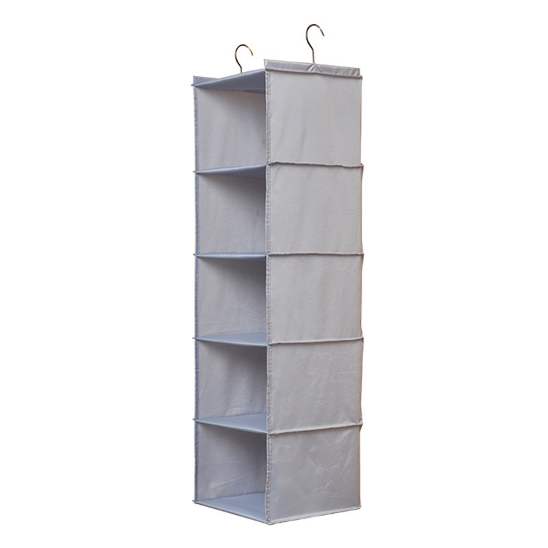 Hanging Clothes Storage Box Collapsible Accessory Shelves Hanging Closet 9 Side Mesh Organizer