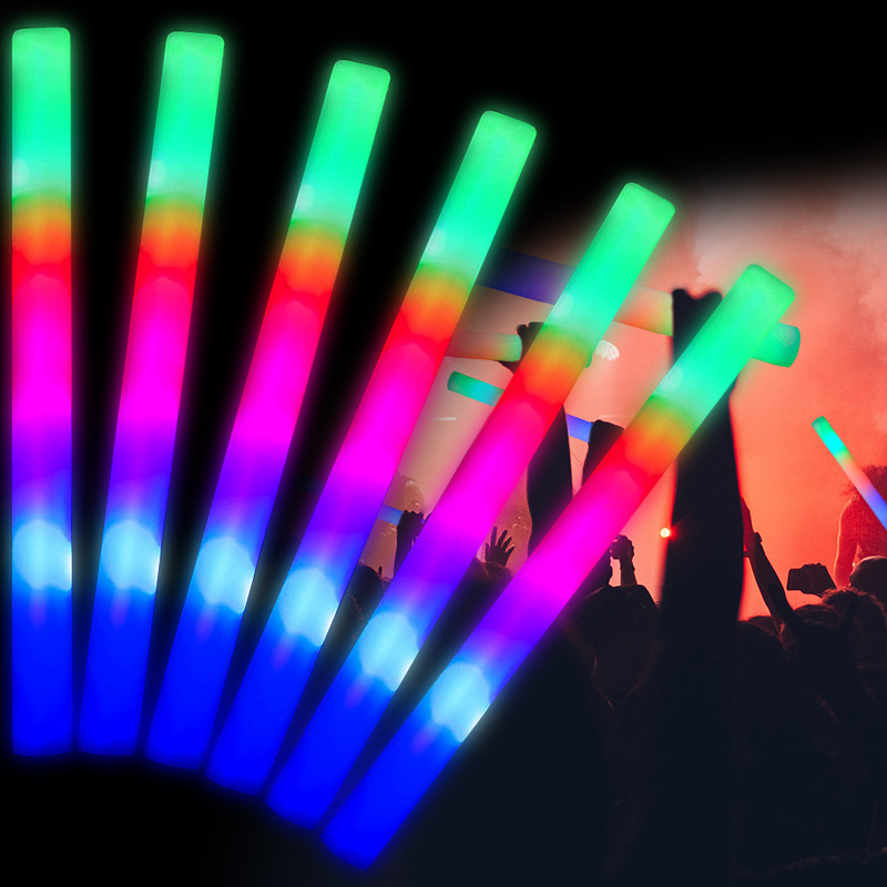 Cheap High Quality OEM Logo RGB Eco Friendly Concert Favor Lighting Led Light Up Foam Stick With Logo