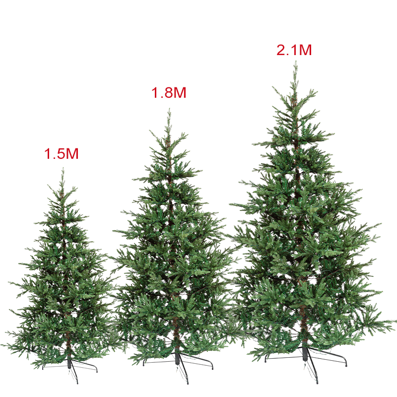 Premium Unlit 7 Feet Artificial Hinged Fat Pine Christmas Tree with Metal Stand for Home Party Office Decorations