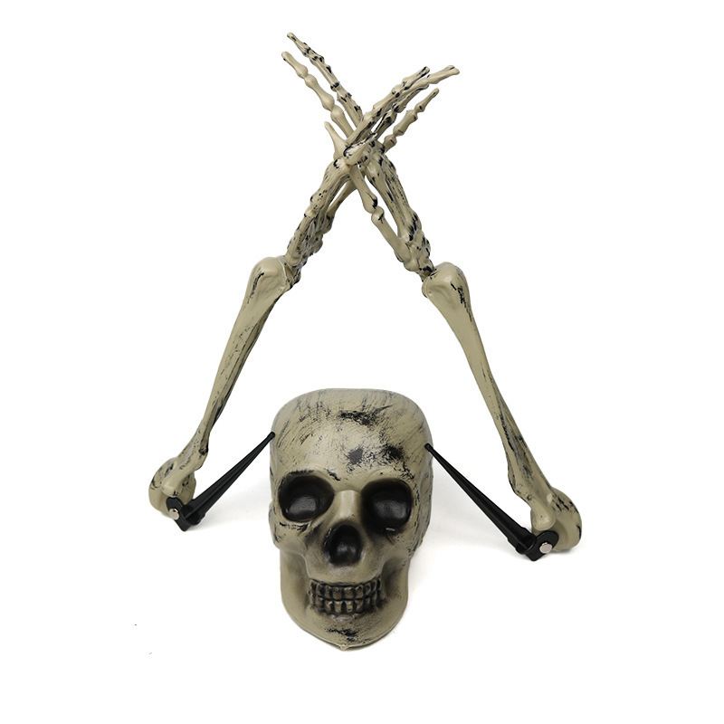 Resin Halloween props retro accessories modern figurine Skeleton sculpture statue With LED Lighting