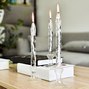 Nordic Ins Style Heat Resistant Oil Lamps Transparent Candlestick Transparent Glass Candle Holder