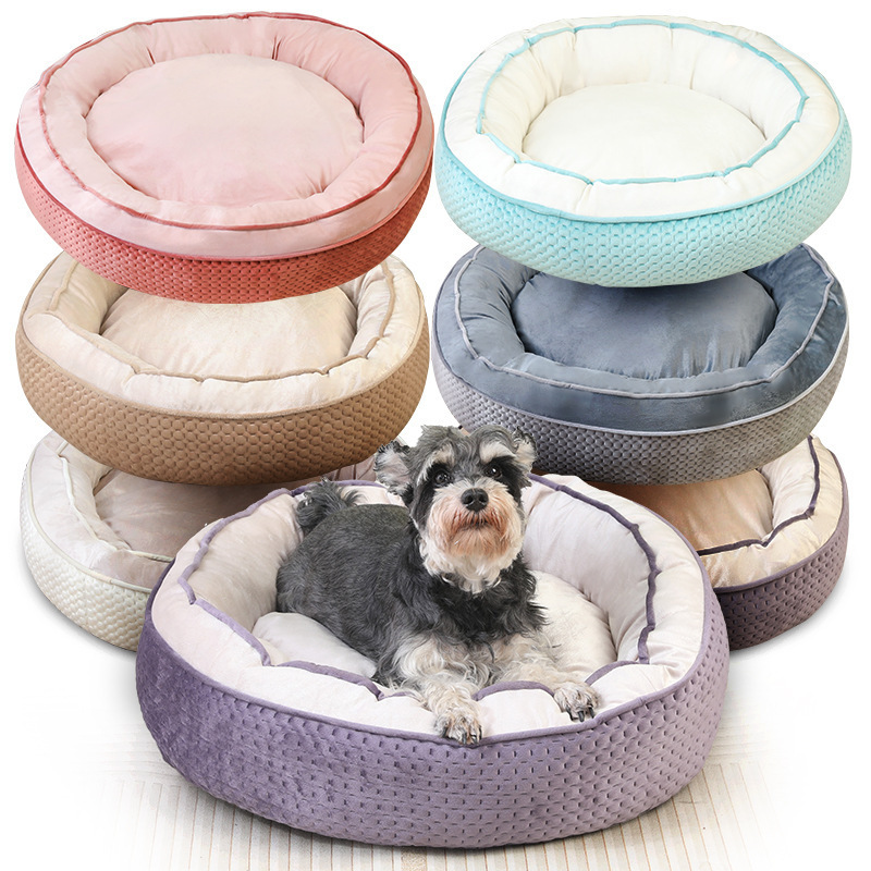 Wholesale New Design Fluffy High Filling All Seasons Calming Donut Pet Bed For Dogs And Cats