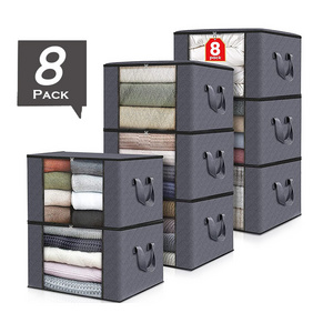 Hot Sale Foldable Closet Storage Bags 6 Grids Basket Box Wardrobe Organizer Washable Fabric Clothes Storage Boxes Bins