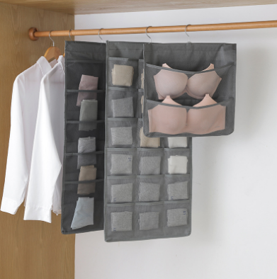 Hot Sell Hanging Wardrobe Organizer Washable Dual Sided Bra Socks Underwear Organizer