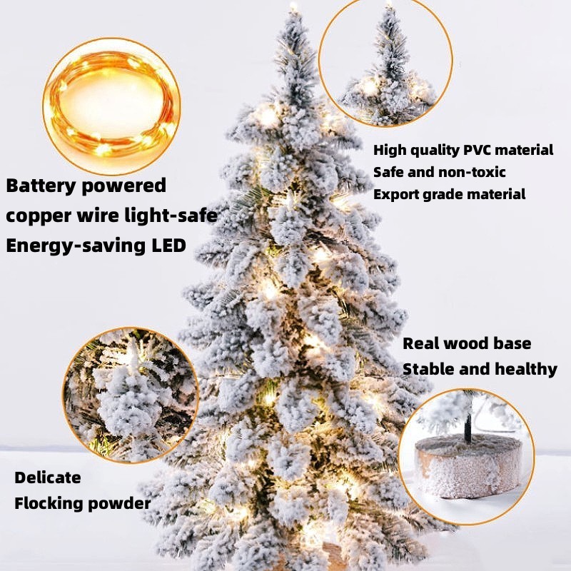 PVC Artificial Mini Prelit Flocked Decorative Tabletop Christmas Tree For Holiday Display