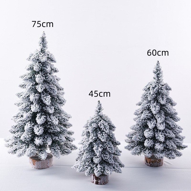 PVC Artificial Mini Prelit Flocked Decorative Tabletop Christmas Tree For Holiday Display