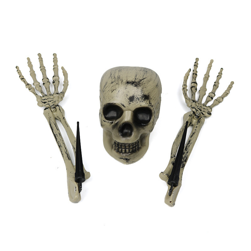 Resin Halloween props retro accessories modern figurine Skeleton sculpture statue With LED Lighting