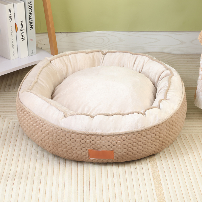 Wholesale New Design Fluffy High Filling All Seasons Calming Donut Pet Bed For Dogs And Cats