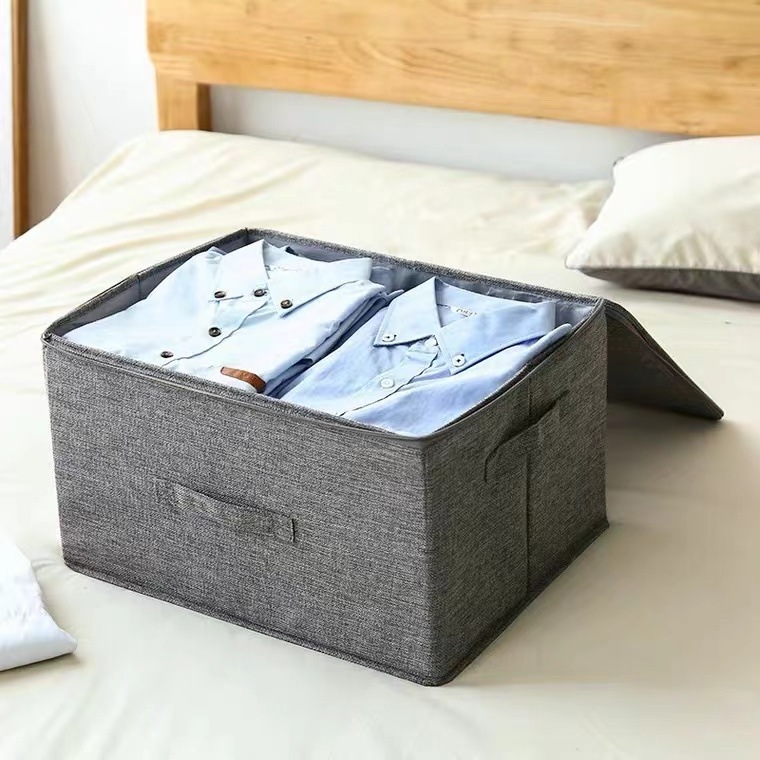 Storage Bins for Closet with Lids and Handles, Rectangle Storage Box Fabric Storage Baskets Containers