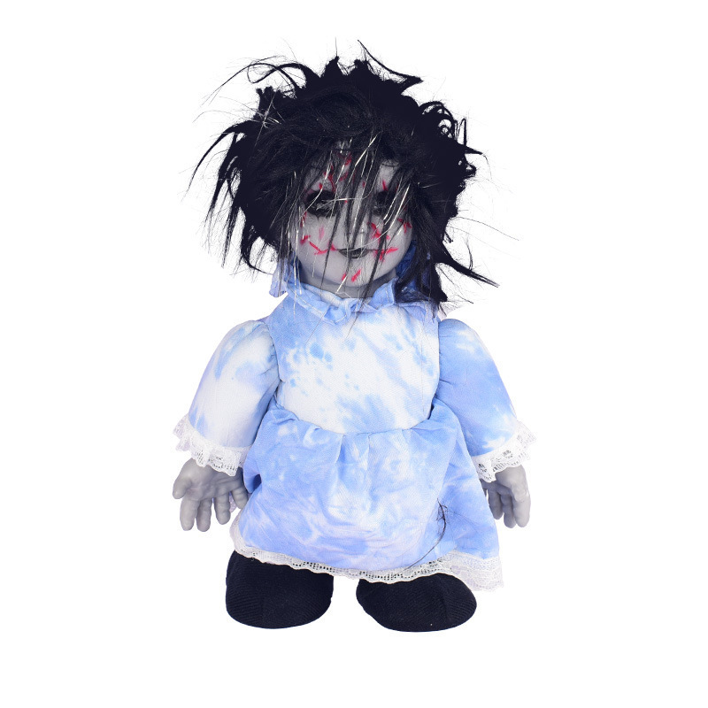 Halloween electric ghost doll horror walking voice control ghost doll venue layout props haunted house decoration