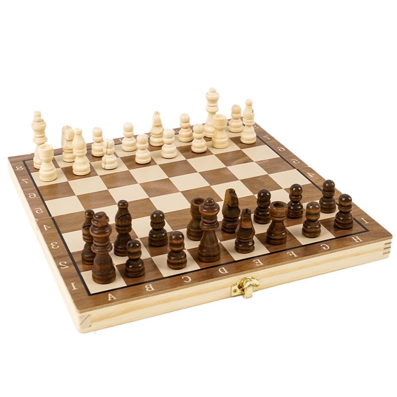 Classic Modern Magnetic Wooden Metal Chess Pieces Games Foldable Board Set Traditional Games Toy For  Adult With Queens