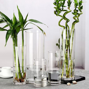 Low Price Customized Wholesale Cheap Home Decoration Houseware Flower Crystal Vases Clear Elegant Transparent Glass Vases