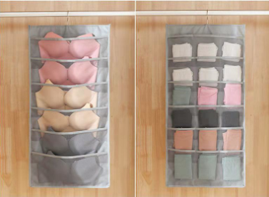 Hot Sell Hanging Wardrobe Organizer Washable Dual Sided Bra Socks Underwear Organizer