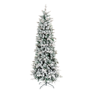 Hot Seller Artificial Winter Themed Snow Flocking PVC Plastic Slim Pencil Christmas Tree For Holiday