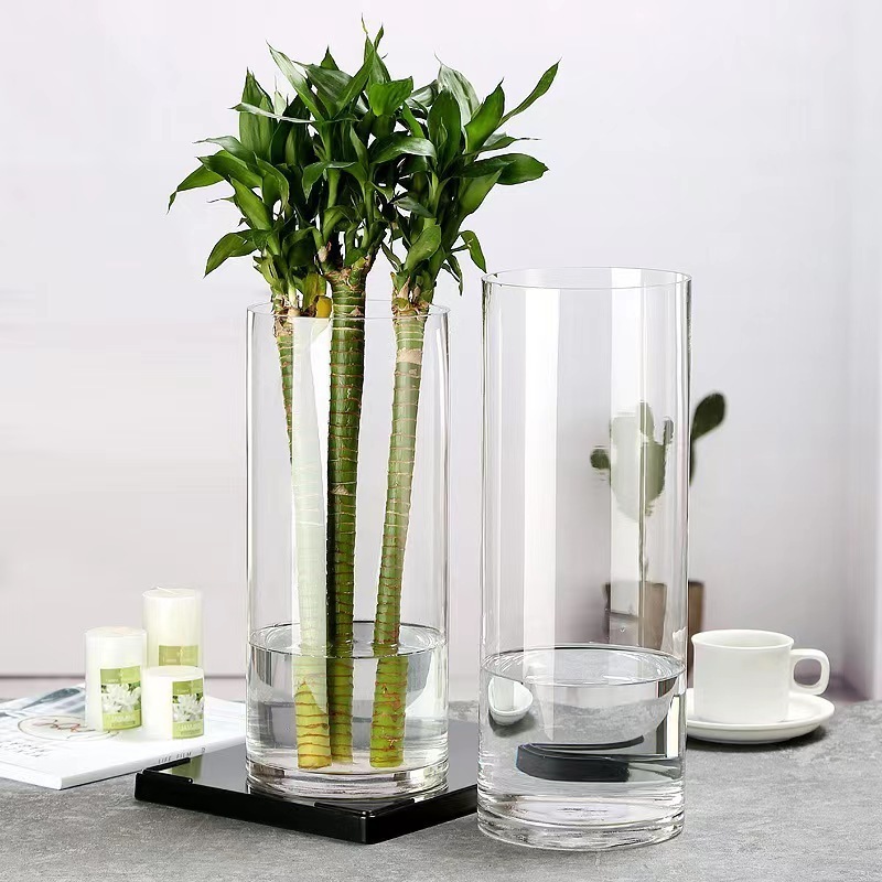 Low Price Customized Wholesale Cheap Home Decoration Houseware Flower Crystal Vases Clear Elegant Transparent Glass Vases