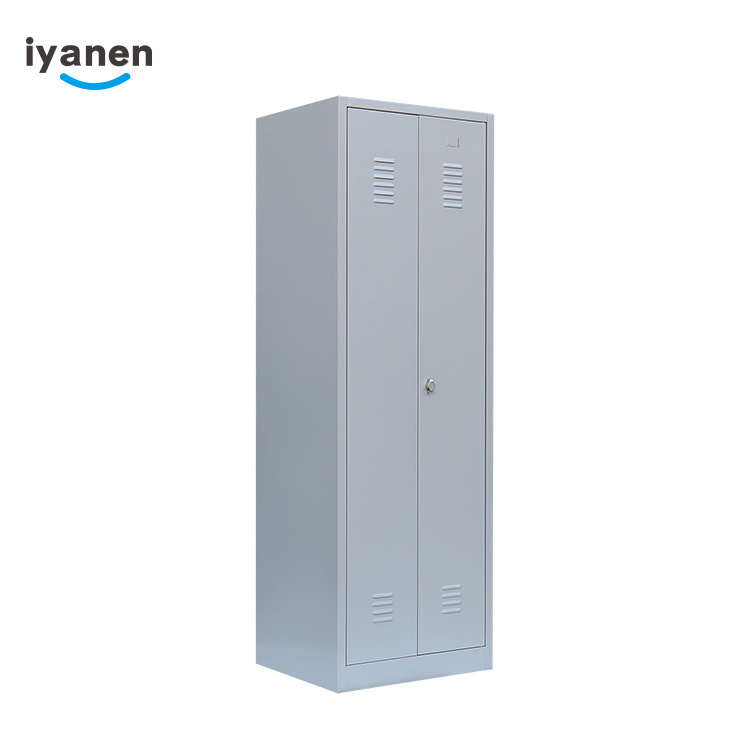 China IYANEN customized modern double swing door cleaning tool mop broom office steel storage cabinet