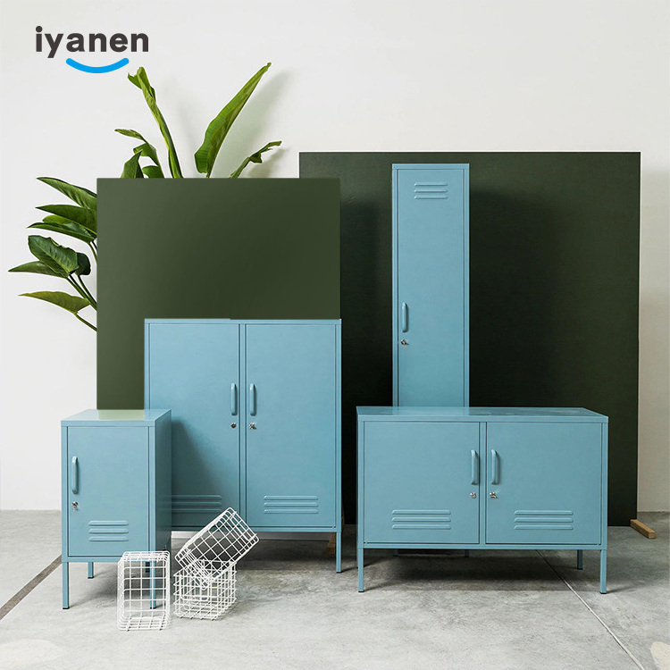 Luoyang furniture factory Minimalist Console Stand double door iron living room metal sideboard cupboard storage steel cabinet